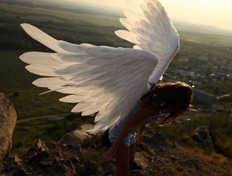 Human Wings, Angelic Aesthetic, Angel Wings Costume, Winged People, Angel Photography, All The Bright Places, Angel Aesthetic, White Wings, Wings Costume