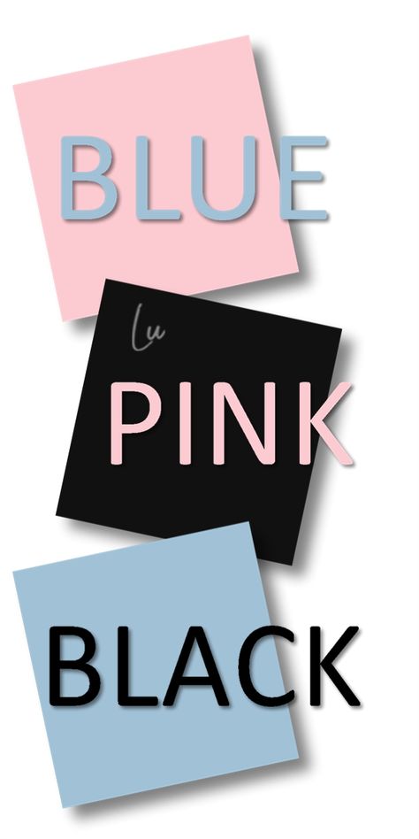 Black White Blue Pink Color Scheme, Blue Black Pink Color Palette, Three Color Combinations Outfit, Black Pantone, Blue Color Pallet, Colour Shade Card, Aesthetic Wallpaper Pink, Pink Ootd, Three Color Combinations