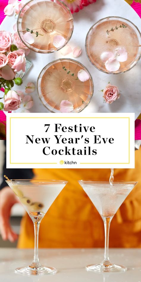 Nye Drinks, Nye Cocktail, Cranberry Fizz, Festive Cocktail Recipes, New Years Eve Drinks, New Year's Drinks, New Years Cocktails, New Years Appetizers, Sweet Bourbon