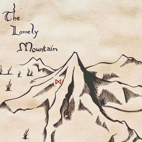 The Lonely Mountain, Lonely Mountain, Lotr Tattoo, Red Storm, Baby Tattoo, Map Maker, Bilbo Baggins, Paper Mache Sculpture, Mountain Tattoo