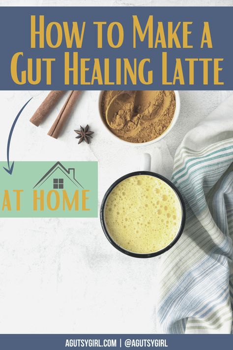 How to Make a Gut Healing Latte at Home agutsygirl.com #guthealth #guthealing #latte #diylattes #diycoffee Cinnamon Latte Recipe, Healthy Gut Recipes, Gut Inflammation, Latte At Home, Calming Tea, Healing Tea, Gut Health Recipes, Turmeric Latte, Ginger Essential Oil