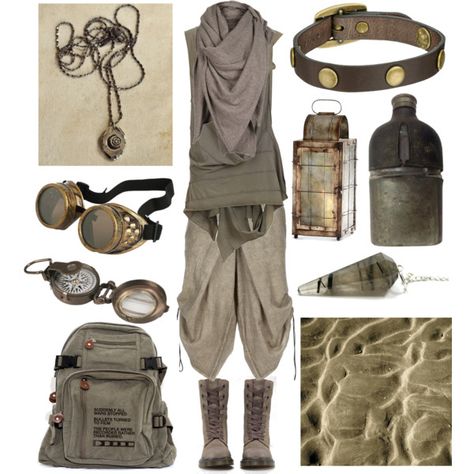 Desert Nomad by maggiehemlock on Polyvore featuring mode, AllSaints, Lumen et Umbra, Dr. Martens, Frye, Cyan Design and Dot & Bo Apocalypse Fashion, Desert Nomad, Taupe Shoes, Dystopian Fashion, Mode Steampunk, Post Apocalyptic Fashion, Boho Styl, Apocalyptic Fashion, Idee Cosplay