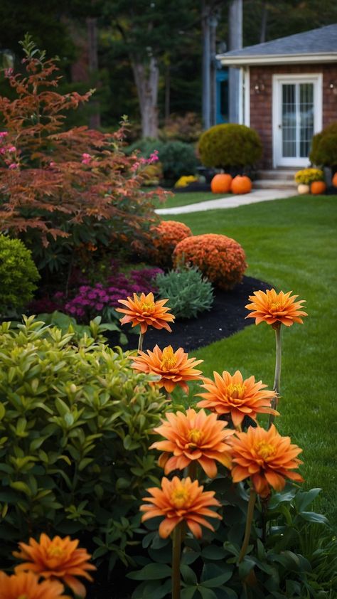 Transform your outdoor landscape this fall with easy DIY decor ideas for small front porches bloxburg front yards and Zone 6 gardens Discover simple yet stunning fall garden decorations perfect for Zone 5 Texas and Zone 6 Texas climates Explore beautiful flower arrangements outdoor DIY projects and kid-friendly gardening tips to elevate your fall garden into a cozy autumn oasis Fall Wonderland, Ultra Modern Homes, Easy Diy Decor, Front Yards, Fall Flower, Zone 5, Small Front Porches, Outdoor Landscape, Stone Path