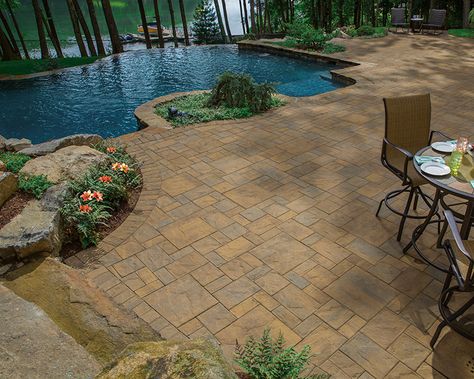 Cambridge Pavers, Cambridge Pavingstones, Inground Pool Landscaping, Patio Pavers, Perfect Backyard, Patio Pool, Backyard Paradise, Landscaping Supplies, Inground Pools