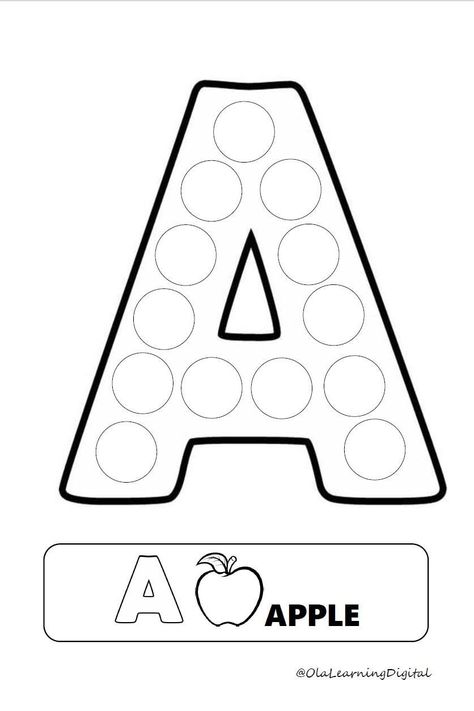 Learning The Letter A Activities, Preschool Paper Activities, Toddler Daily Activities, Kids Learning Activities For 1 Year, Roll And Cover Kindergarten Free, Activities For Letter A Kindergarten, Dot Alphabet Free Printable, Learning Letters Activities For Toddlers, Easy Pre K Activities