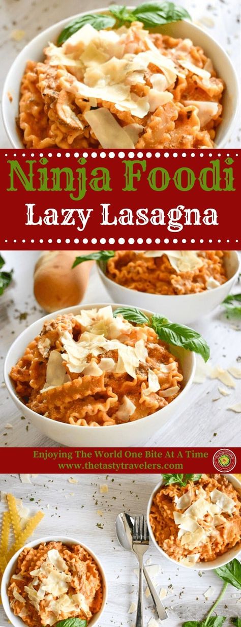 Ninja Foodi Lasagna Recipe, Ninja Lasagna Recipe, Salted Pepper Ninja Foodi, Ninja Foodi Dinner Recipes, Ninja Foodi Lasagna, Ninja Foodie Possible Cooker Pro Recipes, Foodi Ninja Recipes, Ninja Foodi Pasta, Ninja Foodie Recipes