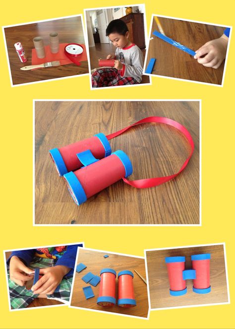 Kid's craft------ toilet paper roll binocular :) Binocular Craft, Recipes For Families, Binoculars For Kids, Toilet Paper Roll Crafts, Paper Roll Crafts, Crafts For Kids To Make, Toilet Paper Roll, Budget Template, Toilet Roll