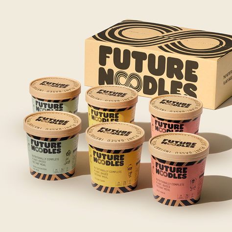 Future Noodles Doesn’t Noodle Around When It Comes To Sustainable Packaging | Dieline - Design, Branding & Packaging Inspiration Ice Cream Packaging, Ice Cream Brands, Eco Packaging, Food Branding, Mood Food, Instant Noodle, Instant Noodles, Instant Recipes, Makanan Diet