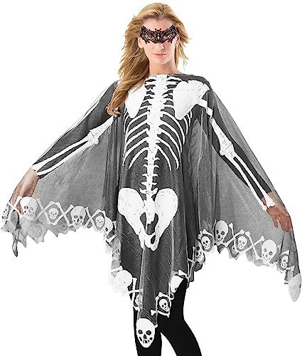 Halloween Costume For Women, Poncho For Women, Lace Masquerade Masks, The Mask Costume, Bat Mask, Skeleton Halloween Costume, Lace Poncho, Halloween Ball, Cape Shawl