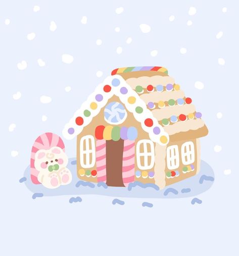 🌸𝑷𝒆𝒂𝒄𝒉𝒆𝒔 𝒏 𝑩𝒆𝒆𝒔 🌸DTIYS on Instagram: “🎶walking in a winter wonderland🎶❄️ Heheh who else makes gingerbread houses for Christmas? I didn’t get to make one last year but I’m super…” Gingerbread House Decorations, Kawaii Halloween, Sticker Shop, Nutcracker, Gingerbread House, Winter Wonderland, Toy Chest, Sticker Sheets, Gingerbread