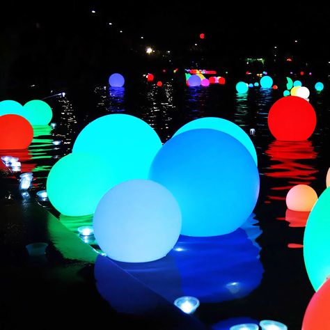 LOFTEK LED color-changing Globe Light comes with IP65 waterproof allows it to float on the pool, which is suitable for pool pond decoration and bathtub. The multi-color option can bring you a wonderful ambiance for any space. It's a perfect decoration for outdoor & indoor, exhibitions, Led Ball Lights, Pond Decorations, Led Pool Lighting, Led Ball, Street Lighting, Outdoor Party Lighting, Led Garden Lights, Outdoor Garden Lighting, Globe Lamps