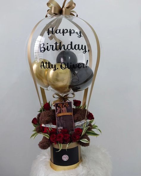 Today's Surprise to Atty. Oliver Moeller 😍 ✅ Hot Air Bobo Balloon with 1 Dozen Red Roses and 2pcs Teddy Bear Thank you so much, @deeliverworldwide for trusting us with your surprise! 🙏😊💕 #HotAirBoboBalloon #TeddyBear #Rose #HappyBirthday #OliverMoeller #SurpriseCebu #Cebu #CebuSurprise #SMNC #SurpriseMeNowCebu Flowerbox Ideas, Hot Air Balloon Bouquet, Baby Shower Congratulations, Dozen Red Roses, Transparent Balloons, Small Balloons, Personalized Balloons, Diy Balloon Decorations, Happy Birthday Baby