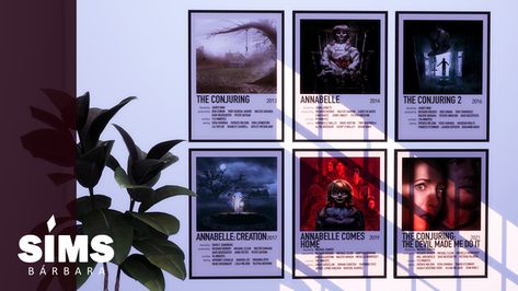 SIMS 4 - Minimalist Horror Movies Prints | Bárbara Sims Sims 4 Movie Posters Cc, Horror Sims 4 Cc, Sims 4 Posters Cc, The Conjuring Annabelle, Horror Posters, Movie Prints, Sims4 Cc, Cc Sims, Sims 4 Cc