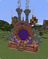 Steampunk Nether Portal, Minecraft Inventions, Nether Portal Ideas, Minecraft Portal Design, Nether Portal Design, Minecraft Portal, Nether Portal, Minecraft Building Guide, Warehouse Interior