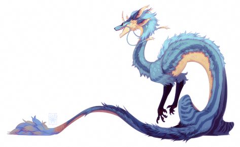 Shaded Fullbody for Poptheblimp by LiLaiRa on DeviantArt Dragon Drawing Ideas, Maquillage Halloween Clown, Eastern Dragon, Art Dragon, Yellow Dragon, Seni 2d, Mythical Animal, Fantasy Beasts, 다크 판타지