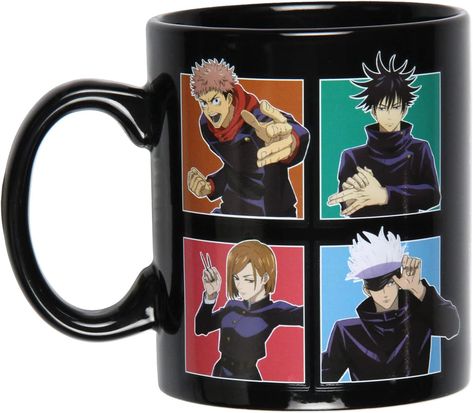 Jujutsu Kaisen Anime Manga Multi Character Grid 16 OZ. Ceramic Coffee Mug Tea Cup Long Island Tea, Script Logo Design, Jujutsu Kaisen Anime, Tomura Shigaraki, Grid Design, Heaven's Official Blessing, Anime Inspired, Ceramic Coffee Mug, Mug Cup