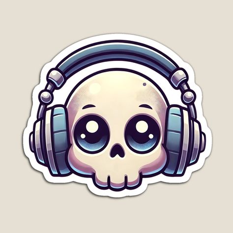 Get my art printed on awesome products. Support me at Redbubble #RBandME: https://www.redbubble.com/i/magnet/Cute-Skull-Vibe-Listening-Music-And-Headphones-by-Boky-88/165159942.TBCTK?asc=u Cute Skull, Listening Music, My Art, Awesome Products, Headphones, Magnets, Art Prints, For Sale, Music