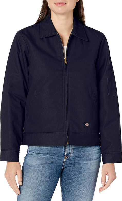 Amazon.com: Dickies Women's Eisenhower Insulated Jacket: Clothing, Shoes & Jewelry Eisenhower Jacket Outfit, Dickies Eisenhower Jacket Outfit, Dickies Eisenhower Jacket, Eisenhower Jacket, Dickies Women, Fall Winter Wardrobe, Classic Jacket, Wardrobe Outfits, Casual Jackets