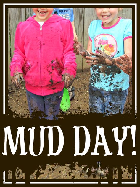 Preschool Mud Day!  Some FUN and MUDDY ideas to get the kiddos dirty.  Sensory play, art, gardening, small world play . . . just add mud! Summer Preschool, Outdoor Classroom, Preschool Curriculum, Outdoor Learning, Play Based Learning, Preschool Lessons, Play Activities, Preschool Fun, Learning Through Play