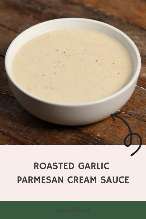 Savor the rich and velvety goodness of Roasted Garlic Parmesan Cream Sauce. Garlic Parmesan Cream Sauce, Roasted Garlic Cloves, Parmesan Cream Sauce, Garlic Cream Sauce, Garlic Parmesan, Homemade Pasta, Cream Sauce, Vegetarian Cheese, Roasted Garlic