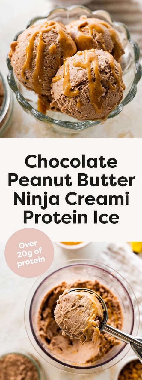 Make healthy protein ice cream in your Ninja Creami with this simple recipe. It’s super creamy, loaded with chocolate peanut butter goodness and packed with over 20 grams of protein. Protein Smoothie Bowl Recipe, Ninja Ice Cream, Creami Protein Ice Cream, Ice Cream Maker Recipes Healthy, Peanut Butter Cup Ice Cream, Ninja Creamy, Ninja Ice Cream Recipe, Protein Ice Cream Recipe, Protein Ice Cream Recipes