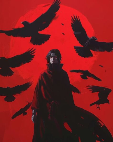 Shadows whisper and the crows call, unveiling the dark secrets of power. #UchihaLegacy 🌑✨ #ItachiUchiha #AnimeWorld #MangekyouSharingan #NarutoFans #UchihaClan #ShinobiLife #AnimeArtistry #RedMoon #CrowGuardian #HiddenLeafVillage #AnimeMystery #DarkAesthetic #FanArtFeature #NinjaWay #EpicAnime Crow Call, The Crows, Mangekyou Sharingan, Dark Secrets, Uchiha Clan, Red Moon, Itachi Uchiha, Crows, Dark Aesthetic