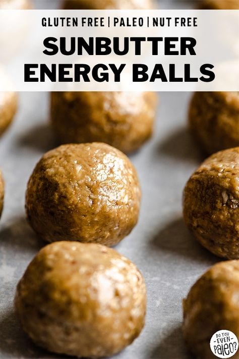 Energy Balls No Bake, Paleo Protein Balls, Sunbutter Recipes, No Bake Energy Balls, Vegan Energy Balls, Nut Free Snacks, No Bake Energy, Protein Balls Recipes, Energy Ball Recipe