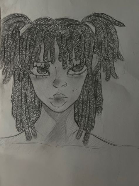 Loc Paintings, Dread Drawings, How To Draw Dreadlocks, Loc Drawings, Locs Drawing Reference, How To Draw Locs, How To Draw Dreads, Drawing Locs, Dread Head Drawing