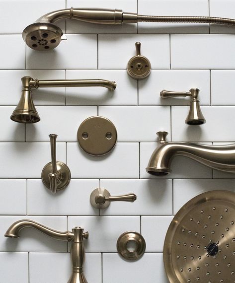 How to Choose Cohesive Bathroom Plumbing Fixtures - Room for Tuesday Bronze Bathroom Decor, Bathroom Plumbing Fixtures, Brass Bathroom Fixtures, Guest Bathroom Renovation, Copper Bathroom, Primary Bath, Bath Renovation, Brass Bathroom, Bathroom Plumbing