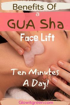 Discover the benefits of lifting, sculpting, and toning with a Gua Sha facelift using a simple ten-minute technique at Glowitgreen.com! A daily rejuvenating facial massage will keep your face looking more defined, and smooth. Great for depuffing a bloated face in the morning or for a relaxing massage at night, Gua Sha makes a huge difference when done regularly! Find out how and why you should use this technique in your natural beauty routine! Depuffing Routine, Depuffing Face Massage, Face Drainage, Facial Massage Benefits, Bloated Face, Gua Sha Routine, Face Massage Anti Aging, Face Massage Techniques, Natural Beauty Routine