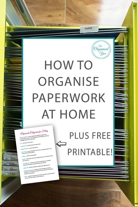 How to organise paperwork at home Organise Paperwork, Organize Paperwork, Home Filing System, Paper Clutter Organization, Household Binder, Organizing Paperwork, Paper Clutter, Finance Binder, Clutter Organization