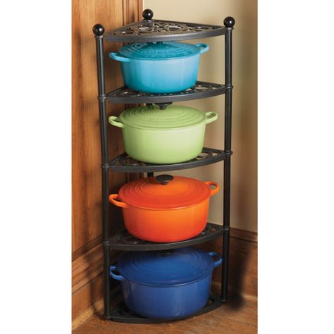 Le Creuset Cookware Stand, Black Cookware Stand, Crockery Design, Le Creuset Cast Iron, Le Creuset Cookware, Enamel Cookware, Vhs To Dvd, Kitchen Organisation, Pot Stand, Kitchen Pot