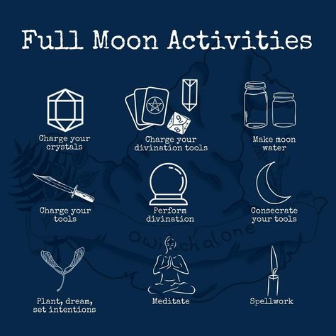 Celebrating the full moon 🌕 . These are all activities you can add in to your rituals for ANY full moon, they aren’t specific to the Pisces… Full Moon Activities, Moon Activities, Moon Rituals, New Moon Rituals, Grimoire Book, Full Moon Ritual, Wiccan Witch, Eclectic Witch, Wiccan Spell Book