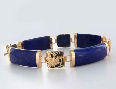 Dragon Bracelet, Lapis Lazuli Jewelry, Stained Glass Jewelry, Blue Lapis Lazuli, Vintage Bracelet, Jade Bracelet, Blue Lapis, Christian Jewelry, Blue Jewelry