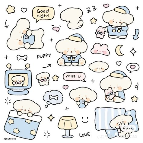 #xiaohongshu #xhs #goodnotesplanner #goodnotes #sticker Cute Cat Stickers, Karakter Sanrio, Cute Easy Doodles, Cat Kawaii, Posca Art, Pola Kartu, Scrapbook Stickers Printable, Stickers Printable, ��캐릭터 드로잉