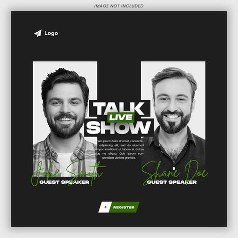 Talk show social media post template psd | Premium Psd #Freepik #psd #black #conference #meeting #marketing Instagram Podcast Post, Conference Social Media Post, Speaker Social Media Post, Instagram Event Post Design, Talk Show Poster Design, Talk Show Poster, Modern Social Media Design, Travel Social Media Design, Event Social Media Post