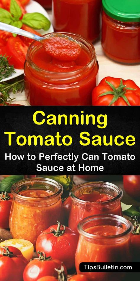 Canning Tomato Sauce, Canning Tomatoes Recipes, Preserving Tomatoes, Can Tomato Sauce, Easy Canning, Recipes Rice, Canning Vegetables, Canning Recipe, Tomato Sauce Recipe