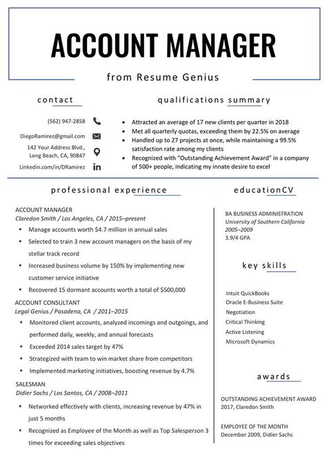 Account Manager Tips, Account Manager Resume, Principal Resume, Management Resume, Simple Resume Format, Job Resume Format, Analyst Resume, Construction Manager, Sales Resume Examples