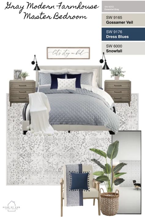 Gray Bedroom Furniture Master Suite, Gray Bedroom Furniture, Bedroom Looks, Grey Bedroom Furniture, Modern Farmhouse Bedroom, New Houses, Farmhouse Master, First House, Floral Ornament