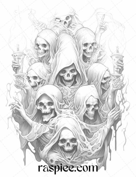 40 Witchy Land Grayscale Coloring Pages Printable for Adults, PDF File Coloring pages #coloringpages Coloring page #coloringpage Adult Coloring pages #adultcoloringpages Coloring pages adult #coloringpagesadult Coloring books #coloringbooks 15.442 Coloring Halloween, Dragon Sleeve, Grim Reaper Tattoo, Skull Art Drawing, Skull Pictures, Intricate Art, Skulls Drawing, Grayscale Coloring Pages, Ange Demon