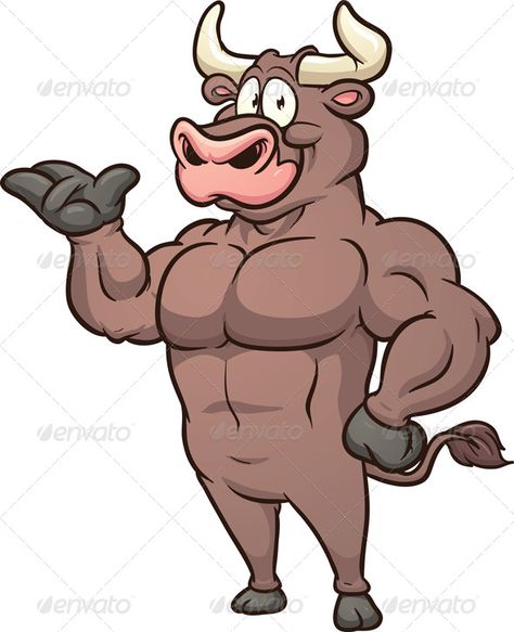 Cartoon Bull Bull Cartoon, Cartoon Bull, Happy Illustration, Vector Graphics Design, Happy Cartoon, Big Muscles, Link Building, White Hat, Graphics Design