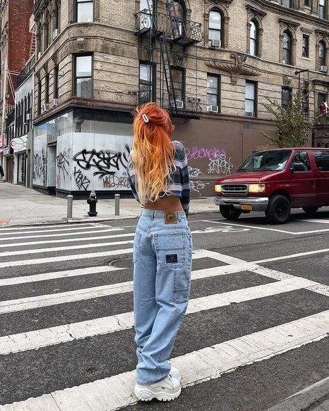 Lua (@luanna) • Instagram photos and videos Outfit With Jeans, Luanna Perez, Red Hair Inspo, Try On Hairstyles, Baggy Style, Instagram Baby, Rocker Chic, Grunge Girl, Fashion Lookbook