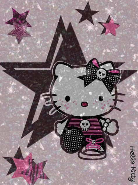 Hello Kitty Grunge, Y2k Poster, Black Y2k, Hello Kitty Sanrio, Hello Kitty, Kitty