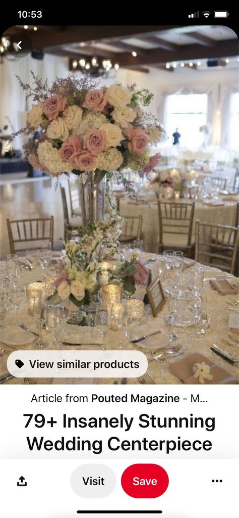 Wedding Table Pink, Elegant Wedding Centerpiece, Vintage Wedding Flowers, Tall Wedding Centerpieces, Candle Wedding Centerpieces, Wedding Reception Centerpieces, Unique Wedding Flowers, Wedding Floral Centerpieces, Reception Flowers