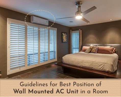 How To Hide Mini Split Ac, Ac In Room, Hide Ac Units Indoor, Bedroom Air Conditioner, Room Ac, Wall Ac Unit, Split Ac Unit, Air Conditioner Design, Wall Mounted Air Conditioner