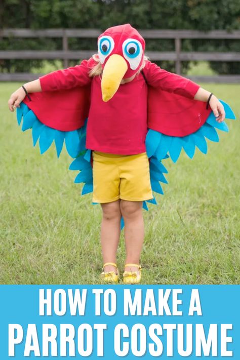 I love Halloween and I especially love Halloween sewing! Sewing costumes, you can really let your imagination go crazy and create something over the top, sometimes the crazier the better! I'm sharing how to make an adorable parrot costume with this fun and easy sewing project. #diyhalloweencostume #parrotcostume Costumes For Dogs, Best Diy Halloween Costumes, Parrot Costume, Flamingo Costume, Easy Diy Costumes, Halloween Sewing, Bird Costume, Diy Costumes Kids, Dog Halloween Costumes