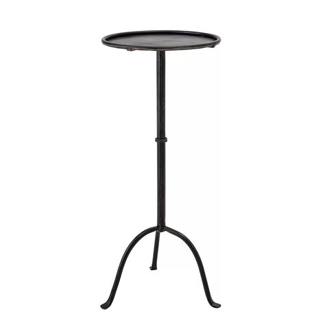 Williston Forge Doster Iron Top End Table & Reviews | Wayfair Small Pedestal Table, Glam Style Decor, Martini Table, Pedestal End Table, Tray Styling, Wood Accent Table, Forging Metal, Living Room End Tables, Drink Table