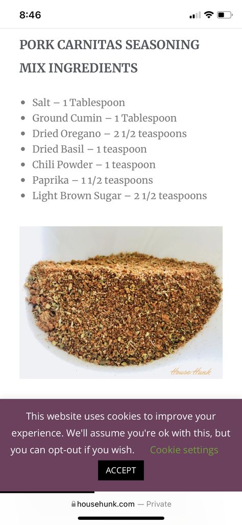 Carnita Meat Seasoning, Carnita Seasoning Pork, Carnita Seasoning, Carnitas Seasoning, Carnitas Recipes, Pulled Pork Seasoning, Mccormick Spice, Mexican Pulled Pork, Diy Foods