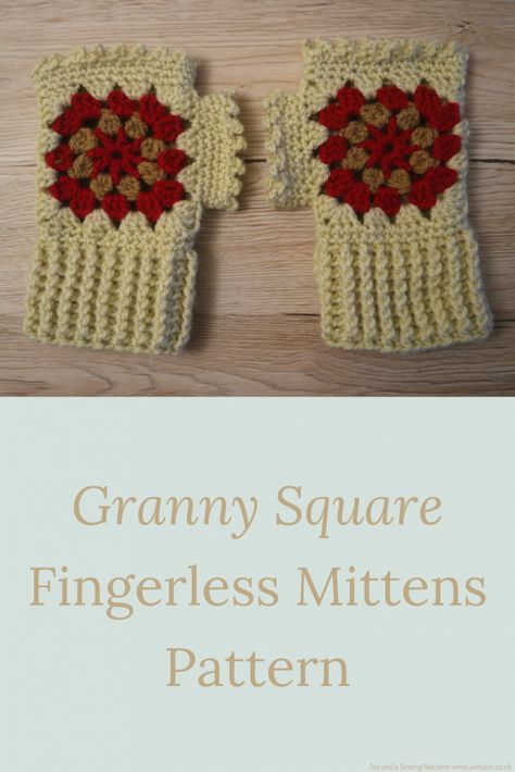 Fingerless Granny Square Mitts, Crochet Granny Square Fingerless Gloves Free Pattern, Crochet Granny Square Fingerless Gloves, Granny Square Mittens Free Pattern, Granny Square Gloves Free Pattern, Granny Square Fingerless Gloves Pattern, Mitten Crochet Pattern Free, Granny Square Mittens, Granny Square Gloves