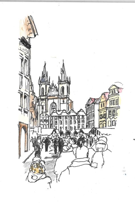 Prague Old Town Prague Sketch, Historical Sketches, Prague Old Town, Old Town Square, Town Square, You Are Special, Bedroom Posters, Urban Sketching, Street Signs